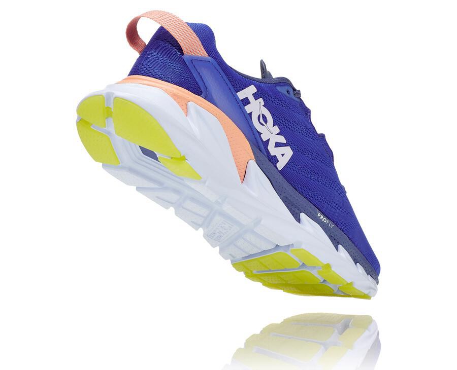 Running Shoes Womens - Hoka One One Elevon 2 - Blue/White - EWPAQLB-67